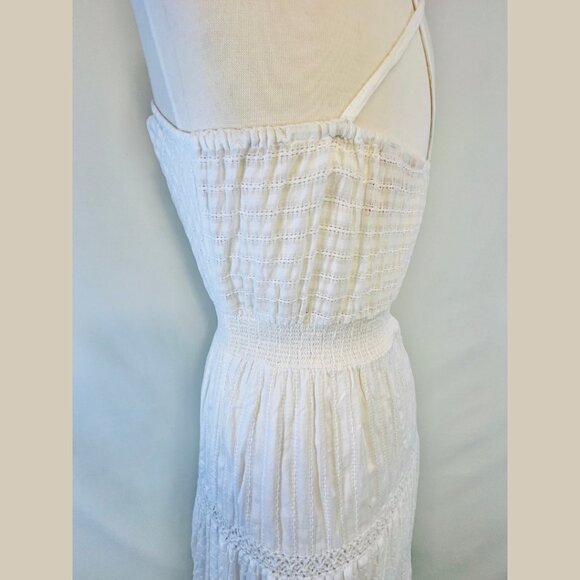 DKNY Jeans White Cotton Midi-Calf Length Sundress - Size M - Picture 6 of 15